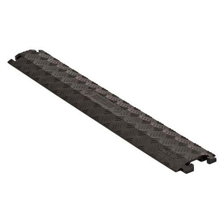 Checkers Cable Protector, 3/4 in H, 3 ft L, 5-1/4 in W, 1 Channel, Polyurethane, Black FL1X1.5-B